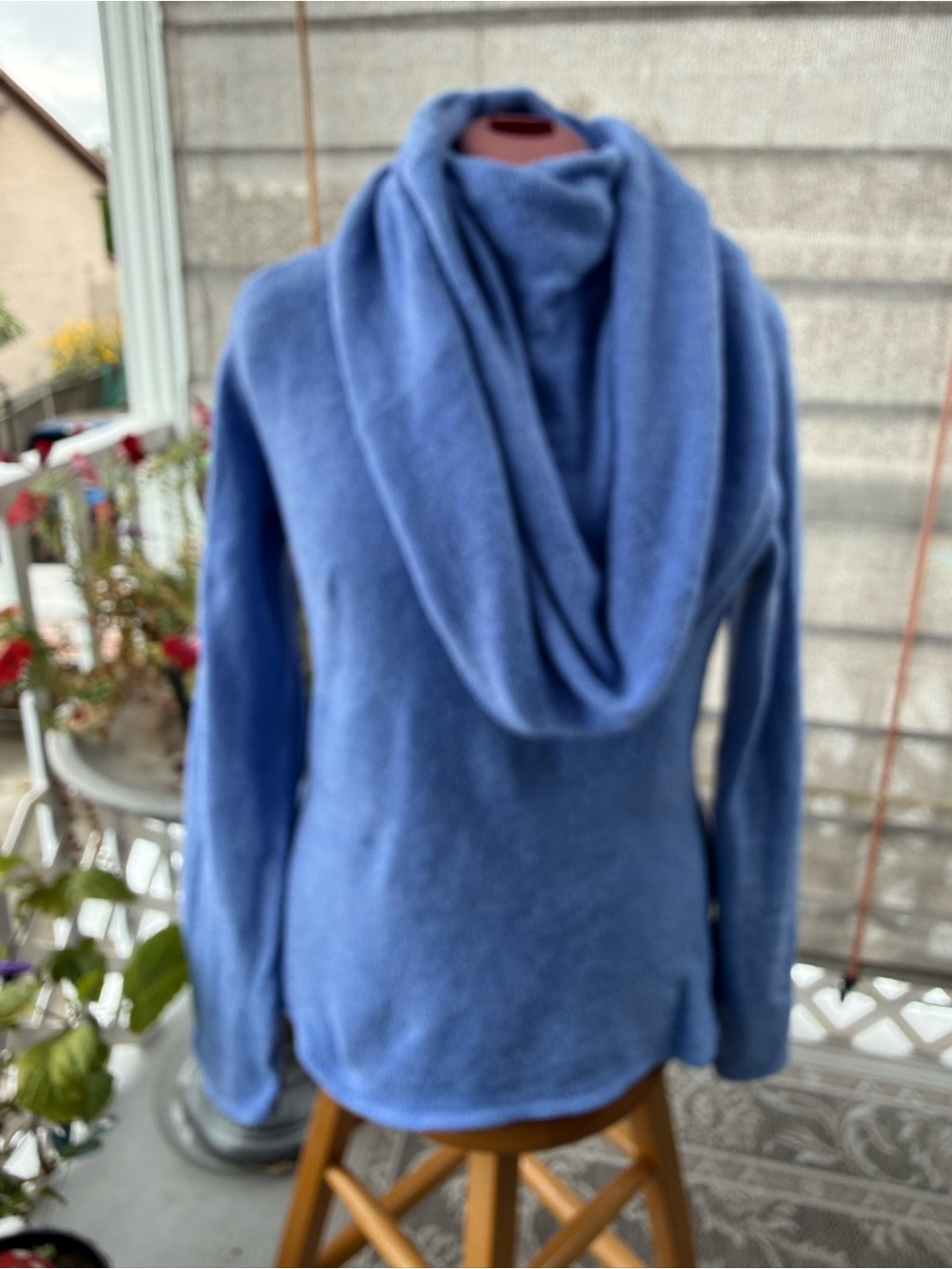 Athleta Cozy Cocoon Cowl Neck Sweater in shade of periwinkle